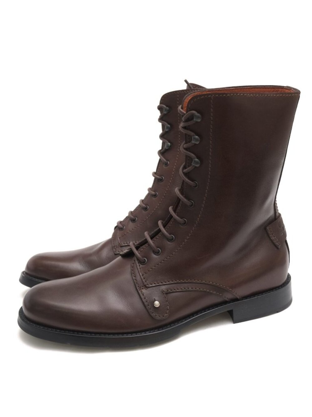 Loewe Lace-up Boots Shoes Leather Dark Brown